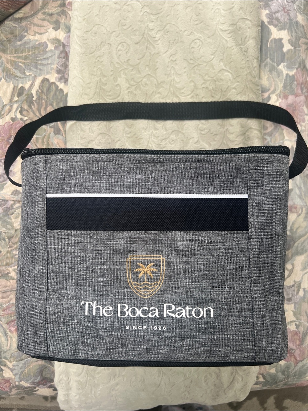 The Boca Raton Since 1926 Gray Insulated Travel Bag